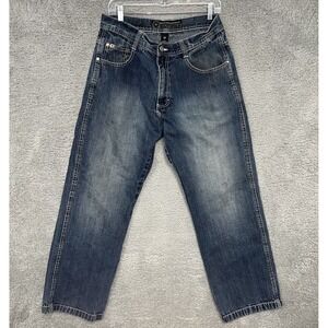 VTG South Pole Jeans Men 34x28 Blue Faded Denim Baggy Skater Loose Y2K Southpole